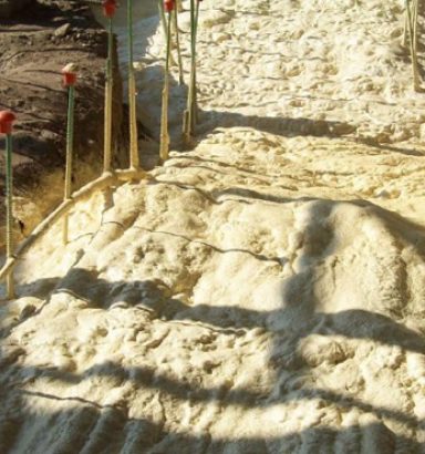 Geotechnical Foam sprayed over pipeline